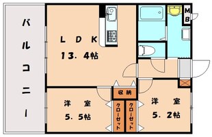 福工大前駅 徒歩13分 2階の物件間取画像